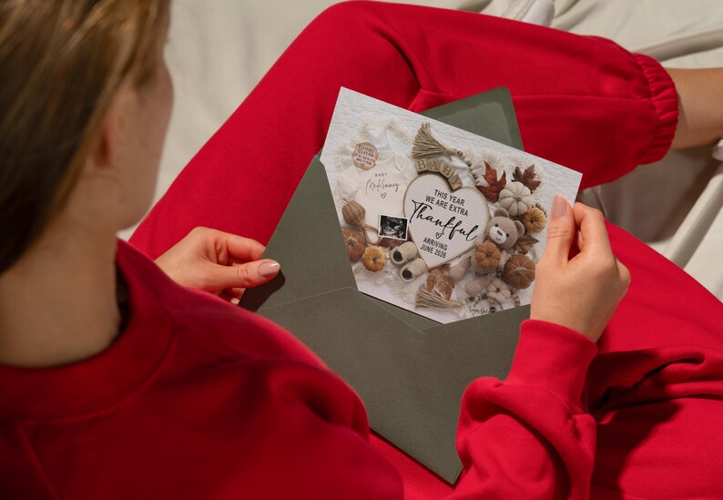 Thanksgiving Baby Announcement: Extra Thankful This Year, Editable Template (Digital) image 4