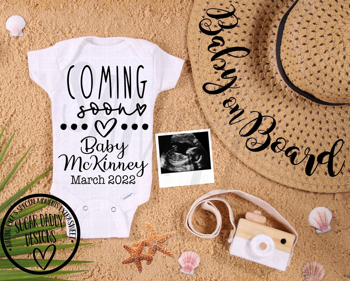 Baby on Board Pregnancy Announcement Digital File Etsy