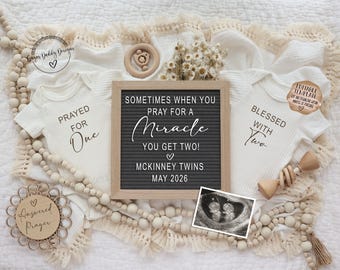 Twins Pregnancy Announcement • Editable Twin Babies Reveal • Digital Template