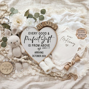 Religious Pregnancy Announcement: Editable Baby Reveal (Digital Download)