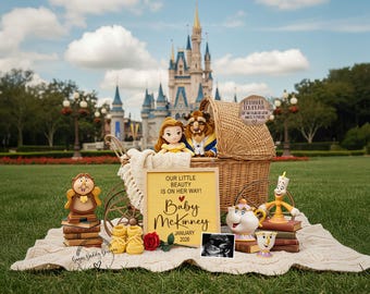 Anuncio de embarazo de La Bella y la Bestia, revelación del bebé Bella de Disney (digital)