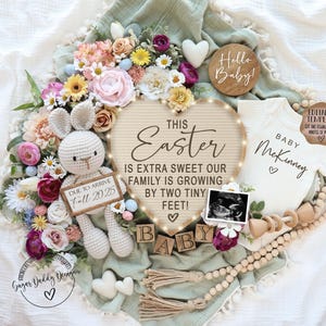 Easter Pregnancy Announcement: Spring Baby Reveal (Digital Template)