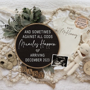 Miracle Baby Announcement: Gender Neutral Boho Template (Digital)
