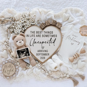 Unexpected Pregnancy Announcement: Teddy Bear, Editable Template (Digital Download) image 2