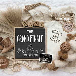 Fall Western Pregnancy Announcement Digital, Last One, Grand Finale, Cowboy Baby Announcement, Social Media, Editable Template, One More