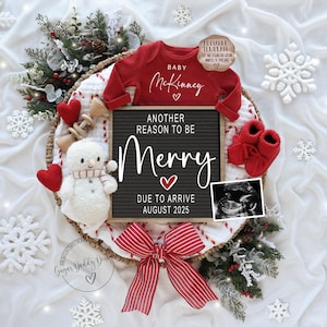 Anúncio de gravidez digital de Natal, Anúncio de bebê de dezembro, Neutro, Mídia social, Modelo editável, Outro motivo para ser feliz