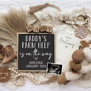 Zwangerschapsaankondiging Farm Help: Cowboy Baby Reveal (digitaal)