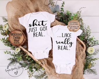 Funny Twin Pregnancy Announcement: Social Media Reveal (Digital File)