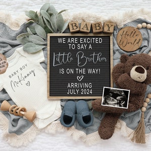 Baby Brother Pregnancy Announcement: Teddy Bear Gender Reveal (Digital Download)