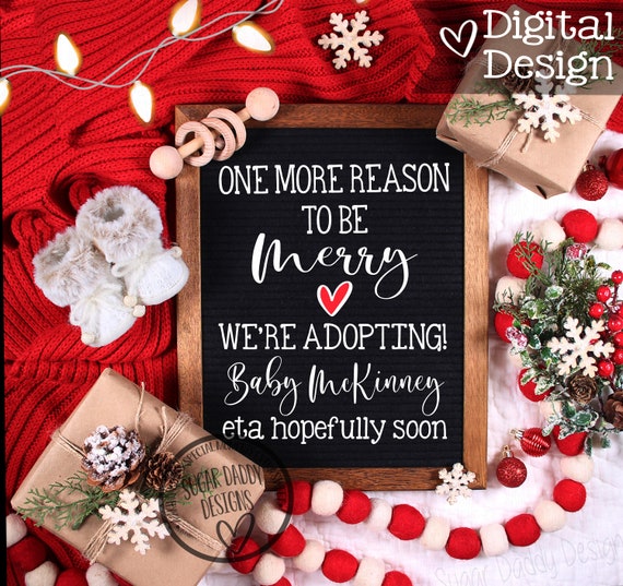 Christmas Adoption Announcement Card Custom Christmas Adoption