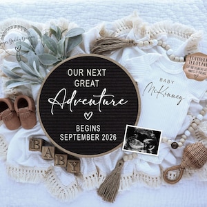 Boho Pregnancy Announcement: Gender Neutral Baby Reveal, Social Media Template (Digital Download) image 1