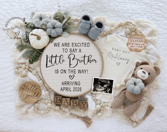 Baby Boy Digital Pregnancy Announcement | It’s a Boy Reveal | Editable Template for Social Media