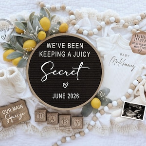 Lemon Baby Reveal Template — Juice Secret Pregnancy Announcement (Digital) image 1