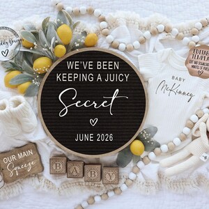 Lemon Baby Reveal Template — Juice Secret Pregnancy Announcement (Digital) image 2