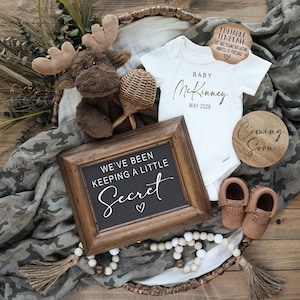 Custom Camouflage Baby Announcement - Moose Theme Pregnancy Reveal Template (Digital Download) image 1