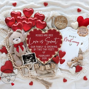 Valentines Pregnancy Announcement: February Gender Reveal (Digital Template)
