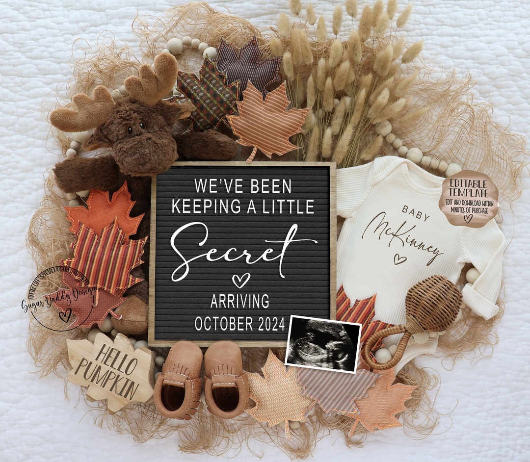 Fall Pregnancy Announcement Digital Autumn Baby Announce - Etsy