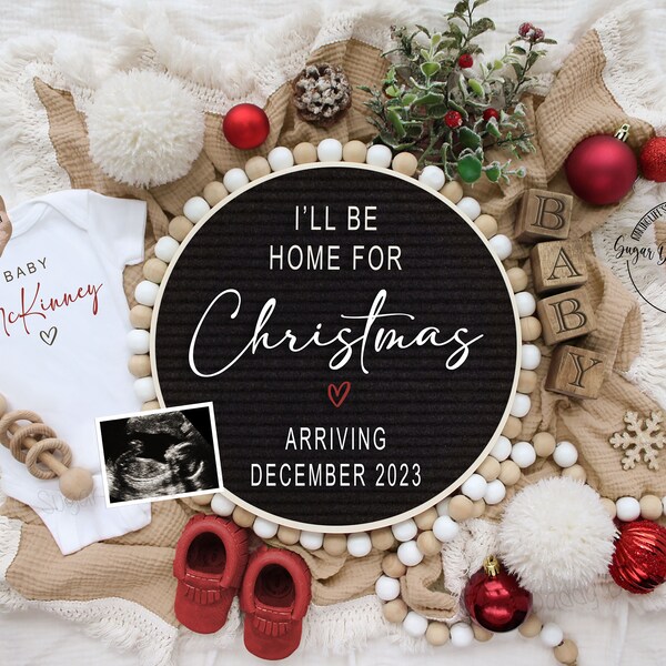 December Pregnancy Announcement Etsy