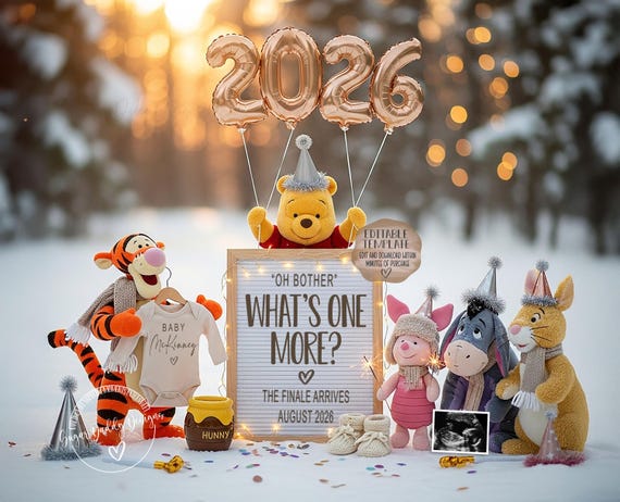 Last Baby Announcement Digital: 2026 New Year Last One Seriously, Editable Pregnancy Template