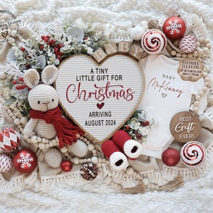 Weihnachten Schwangerschaftansage, digital, geschlechtsneutral Dezember Baby Reveal, Social Media, bearbeitbare Vorlage, kleines Weihnachtsgeschenk