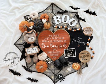 Halloween Pregnancy Announcement: Little Boo Social Media Reveal (Digital Template
