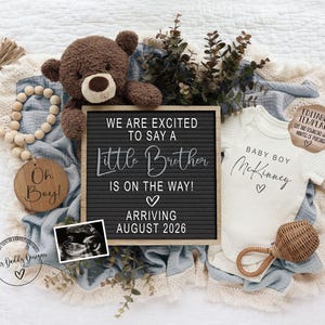 Little Brother Pregnancy Announcement: Boy Gender Reveal (Digital Template)
