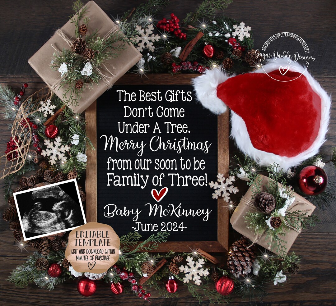 Christmas Card Pregnancy Announcement Digital Christmas Baby Christmas Card Pregnancy Announcement