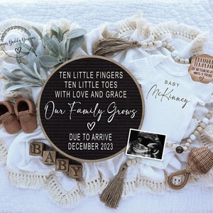 Boho Pregnancy Announcement: Neutral Social Media Template (Digital Download)