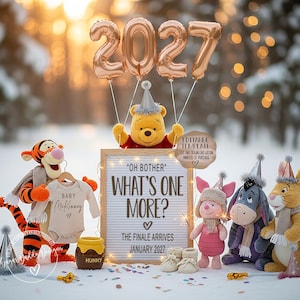 Last Baby Announcement Digital: 2027 New Year Last One Seriously, Editable Pregnancy Template image 2