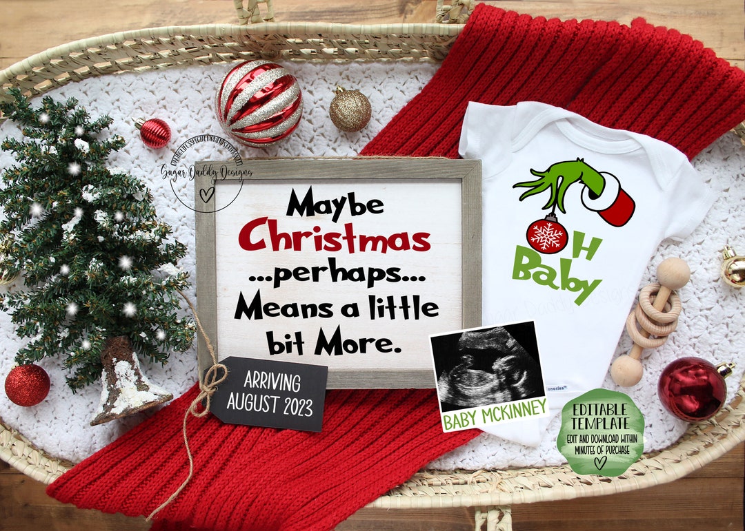 Christmas Pregnancy Announcement Digital Funny Surprise Baby Christmas Pregnancy Announcement Digital Funny Surprise Baby