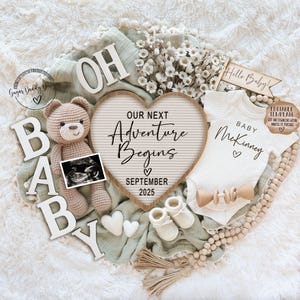 Baby Adventure Pregnancy Announcement: Gender Neutral, Editable Template (Digital Download)