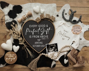 Faire-part de grossesse western : cowboy baby Reveal (modèle numérique)