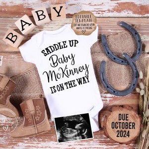 Rustic Horse Ranch Pregnancy Announcement: Western Baby Reveal (Digital Download)