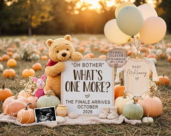 Last Baby Announcement | Winnie the Pooh Pregnancy Reveal | Fall Pumpkin Template