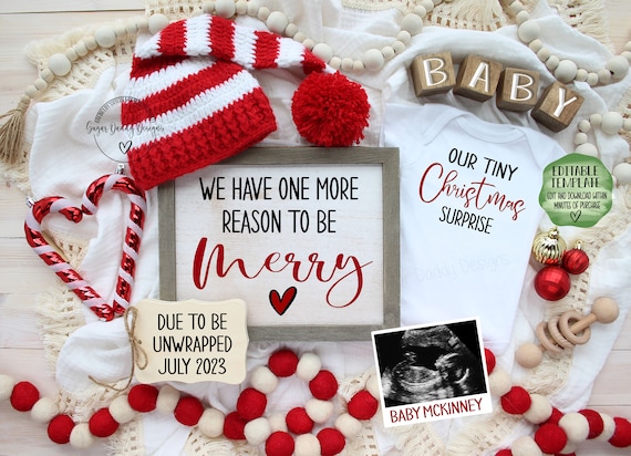 Christmas Pregnancy Announcement Digital #92 Editable Template Christmas Pregnancy Announcement Digital #92 Editable Template