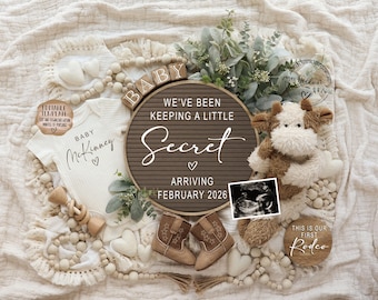 Western Pregnancy Announcement: Cowboy Rodeo Theme (Digital Template)