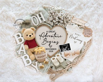 Unsere Kleine Hunny ist Unterwegs | Winnie-the-Pooh Schwangerschaftansage | Digitale Babyoffenbarung