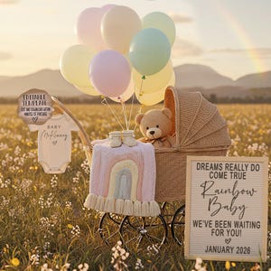 Rainbow Baby Announcement: Editable Template, Gender Neutral (Digital Download)