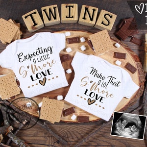 Twin Expecting S'more Love Digital Pregnancy Announcement | Camping Theme | Social Media Twin Announcement Idea | Twin Baby Announcement