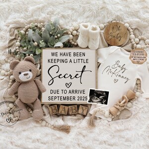 Pregnancy Announcement Template, Digital Pregnancy Announcement, Instant Download Baby Announcement, Editable Baby Announcement, Secret