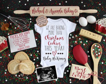 Christmas Cookie Pregnancy Announcement: Baking Baby Reveal Idea (Digital Template)
