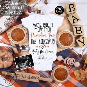 Thanksgiving Personalized Pregnancy Announcement | Custom Baby Pregnancy Announcement Digital Design | Social Media Pregnancy Announcement