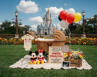 Anúncio mágico do bebê Mickey e Minnie: modelo editável (download digital)