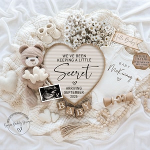 Pregnancy Announcement Template, Digital Pregnancy Announcement, Instant Download Baby Announcement, Editable Baby Announcement, Secret