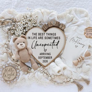 Unexpected Pregnancy Announcement: Teddy Bear, Editable Template (Digital Download) image 9