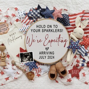 4th of July Pregnancy Announcement: Editable Social Media Template (Digital)
