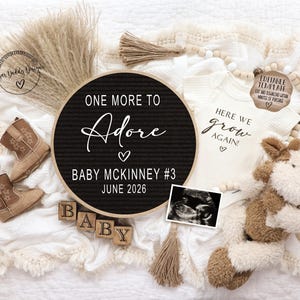 One More to Adore • Digital Western Pregnancy Announcement • Editable Baby Reveal Template image 1