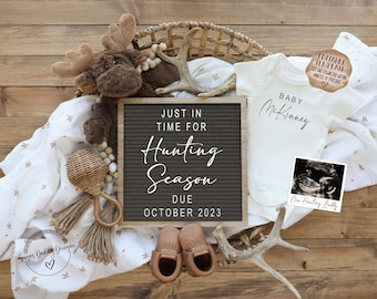 Hunting Season Pregnancy Announcement: Editable Social Media Template (Digital Download)