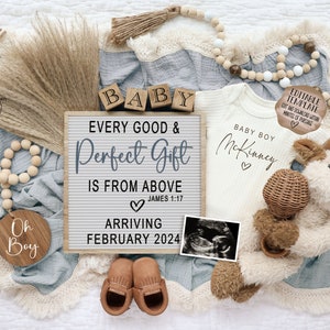 Boy Religious Pregnancy Announcement: Social Media Gender Reveal (Digital)