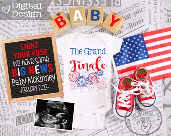 4th of July Grand Finale Announcement | Social Media Pregnancy Announcement Idea | Fourth of July Pregnancy | Due in July Baby Announcement